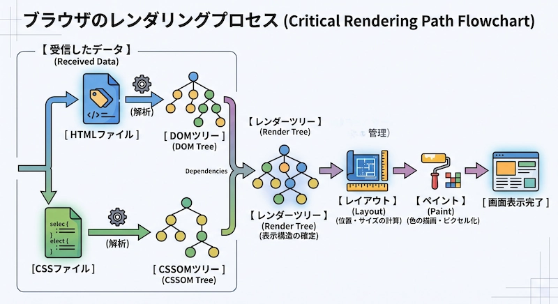 ブラウザのレンダリングのプロセス